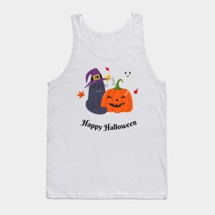 Happy Halloween! Happy Fall Season Autumn Vibes Halloween Thanksgiving and Fall Color Lovers Tank Top